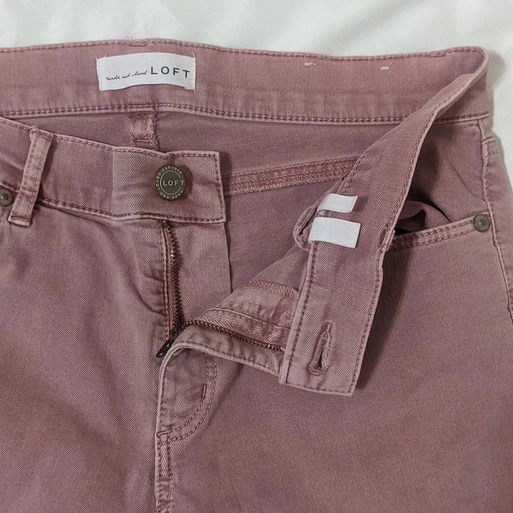 LOFT Modern Skinny Jeans, Color Dusty Mauve, Size 28 - Picture 13 of 14